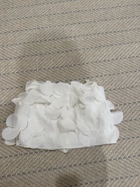 White Mini Skirt with Petal Appliqué